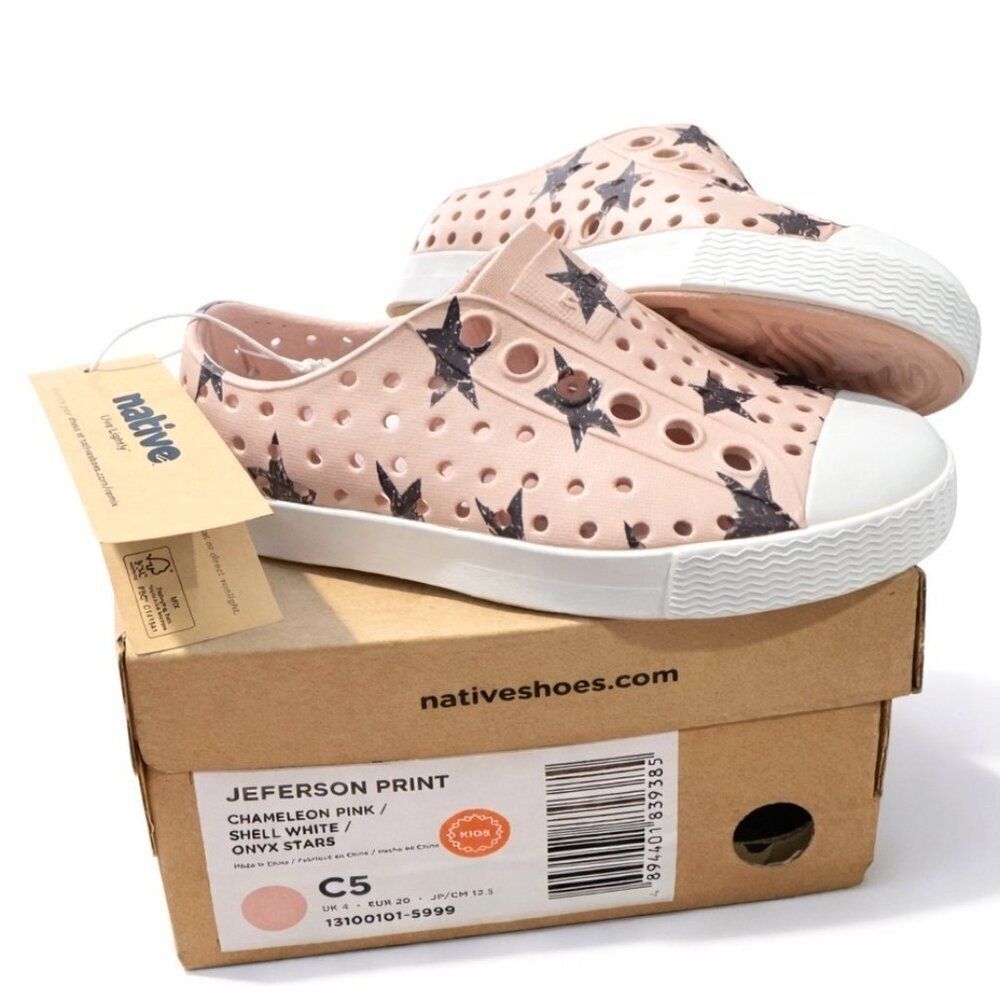 Native Jefferson Toddler Water Shoe Chameleon Pink Onyx Star C5 Lightweight EVA